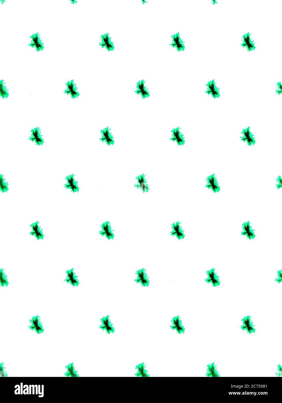 Green dragonfly pattern on white background Stock Photo - Alamy