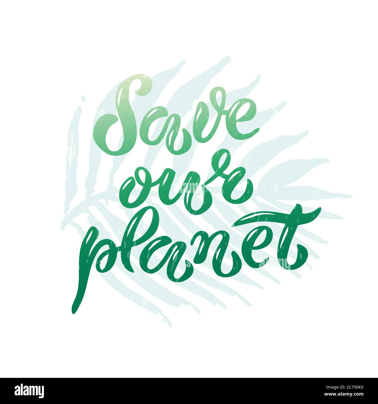 Hand-drawn and digitized lettering 'Save our planet', vector illustration EPS 10. Earth Day poster. Ecology theme illustration. Motivational text, drawn typography badge, card, postcard, banner, tag, logo.. Stock Vector
