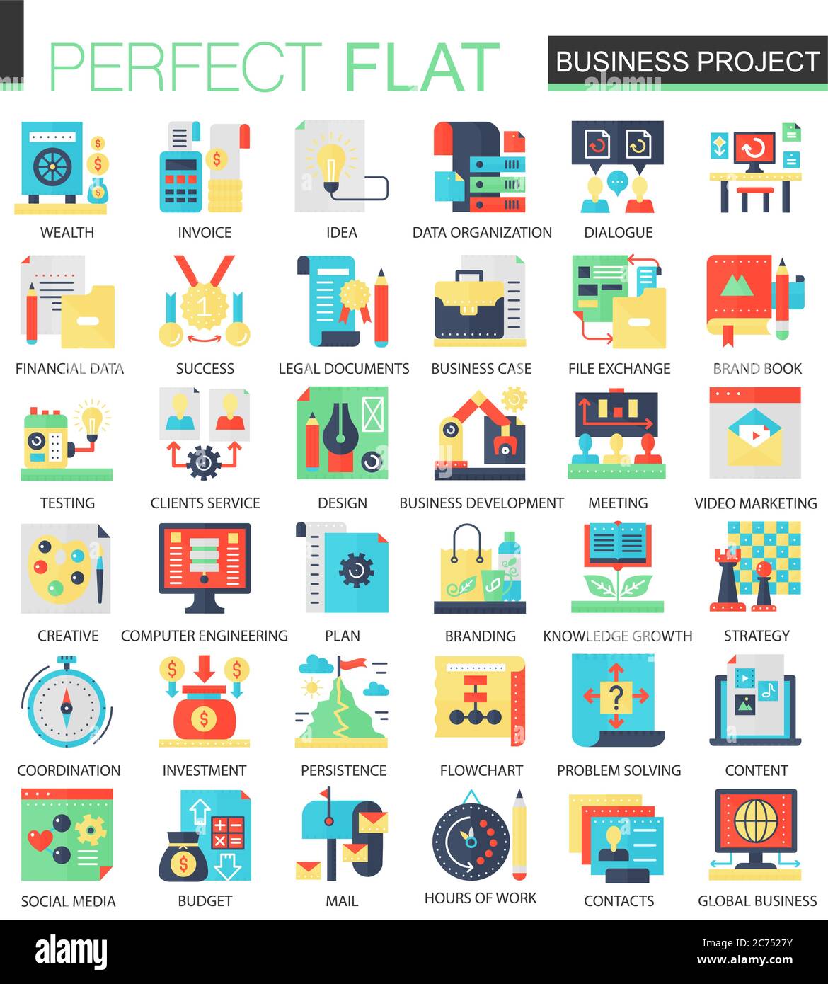 Vector Business finance project complex flat icon concept. Web ...