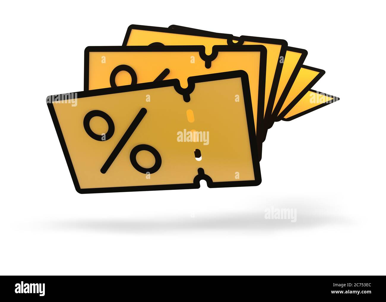 Download Yellow Promo Code Coupons Isolated On White Background Stock Photo Alamy