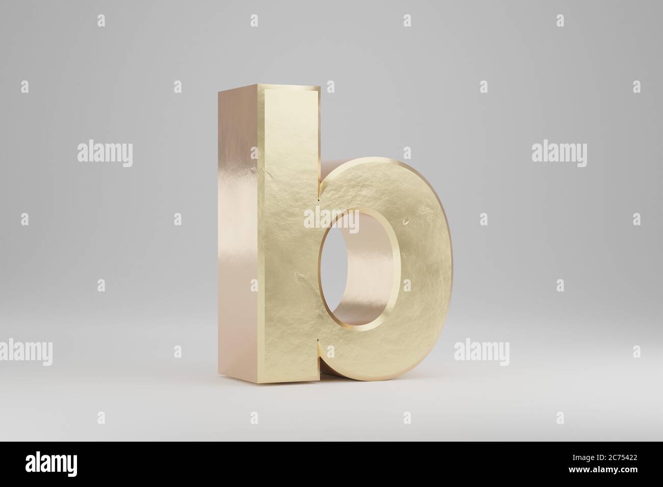 Gold 3d letter B lowercase. Golden letter isolated on white background ...
