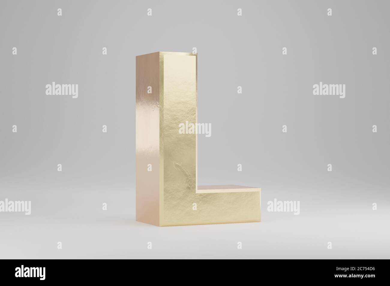 Gold 3d letter L uppercase. Golden letter isolated on white background ...
