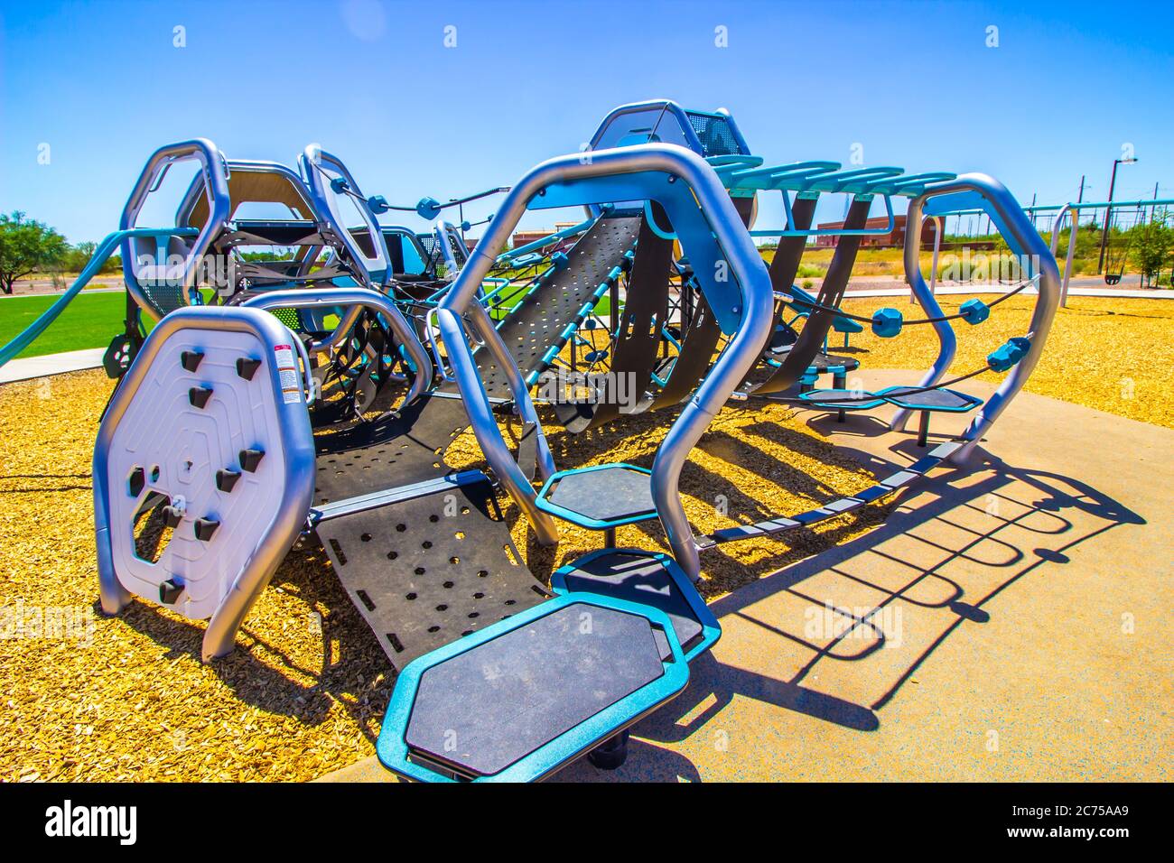 Kid's Climbing Playground Equipment At Free Public Park Stock Photo - Alamy