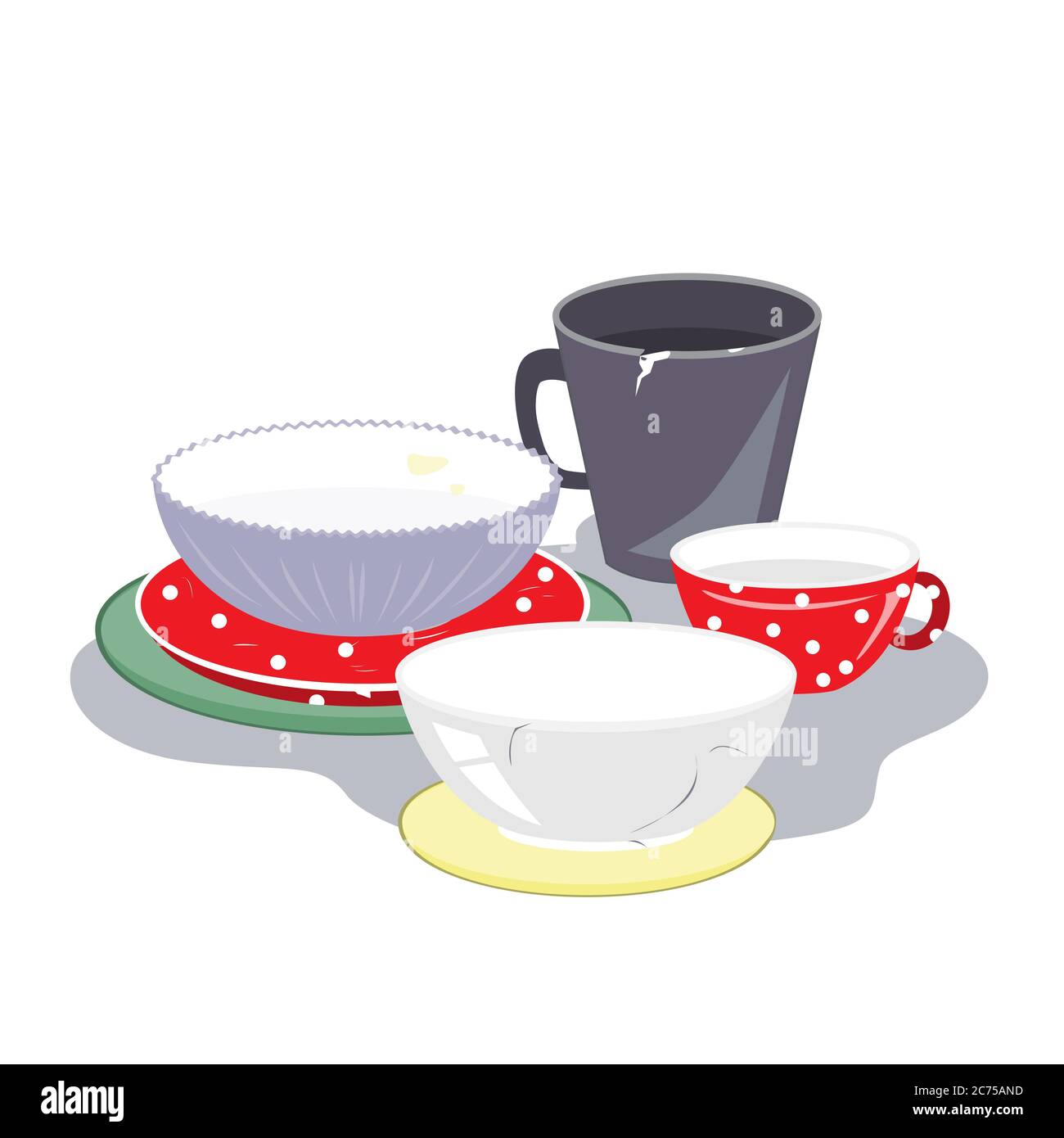 Stack of clean bowls Stock Vector Images Alamy