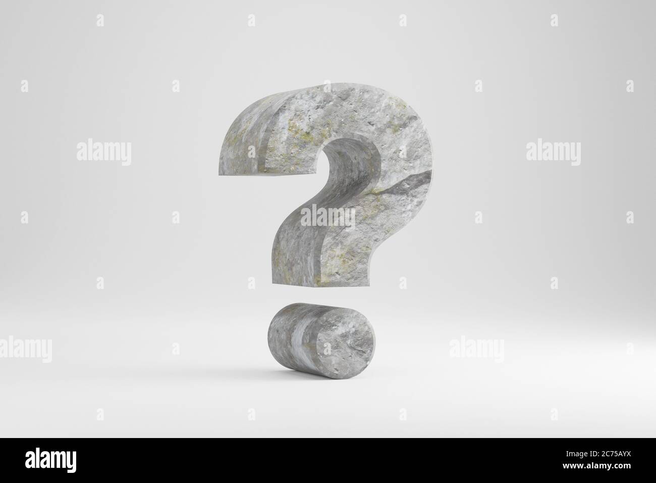 Stone 3d question symbol. Rock textured sign isolated on white ...