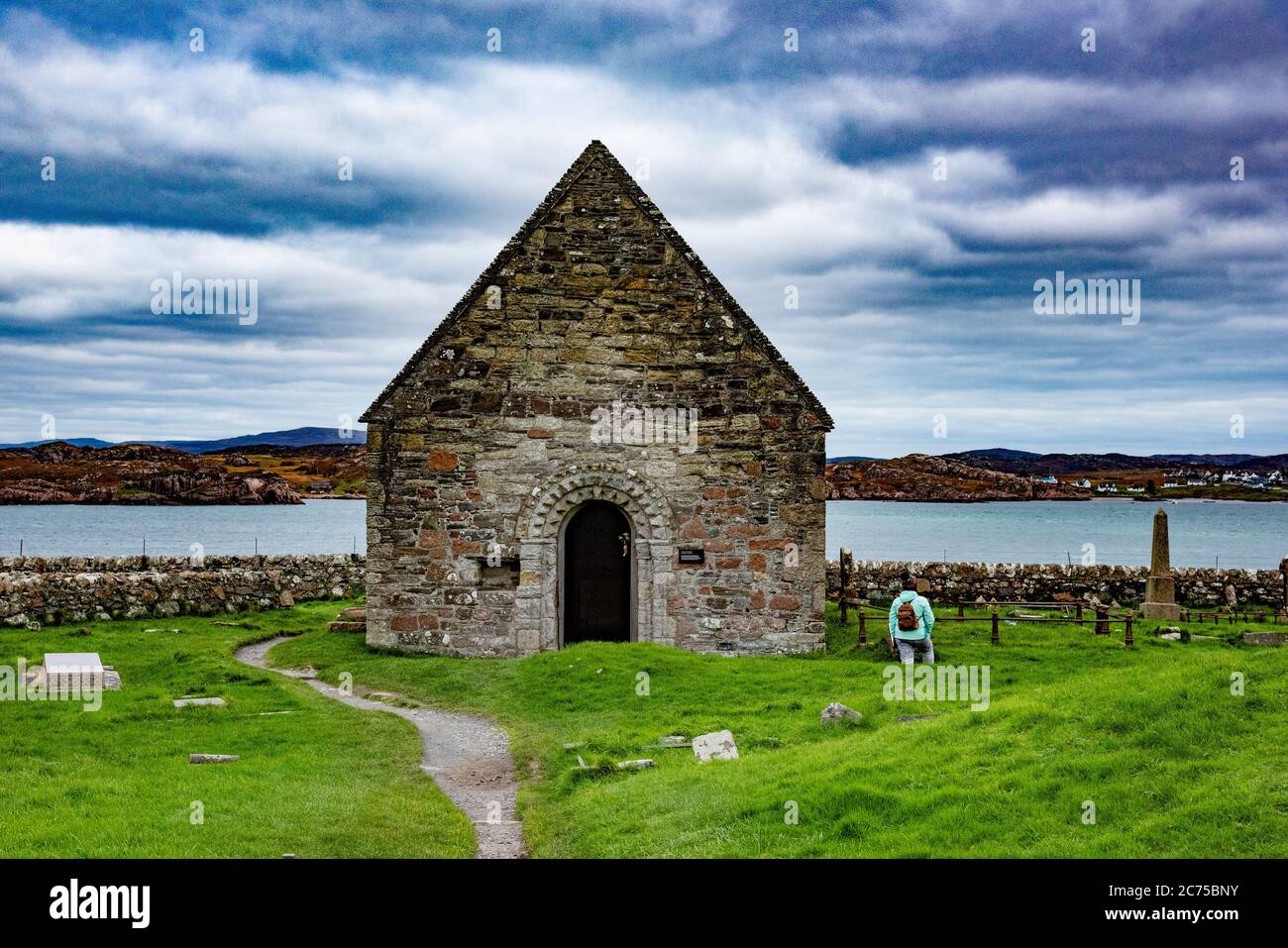 St. Oran's Chapel, Iona, Inner Hebrides off the Ross of Mull, Argyll and Bute, Scotland, United Kingdom. Stock Photo