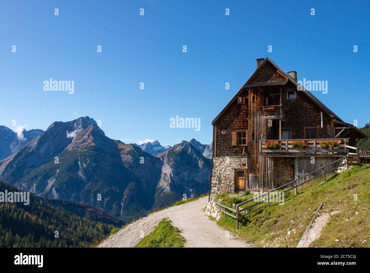Plumsjochhütte, Karwendel mountains, Tirol, Austria Stock Photo
