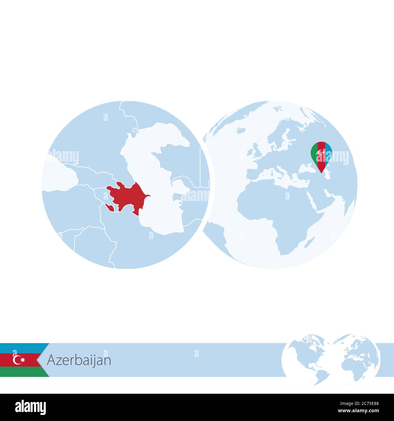 Azerbaijan On World Globe With Flag And Regional Map Of Azerbaijan Azerbaijan On World Globe With Flag And Regional Map Of Azerbaijan Vector Illustration 2C75E88 