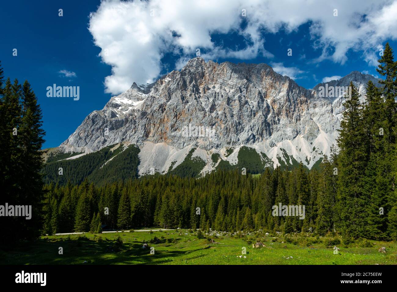 The Austrian side of Zugspitze, the highest mountain in Germany Stock Photo