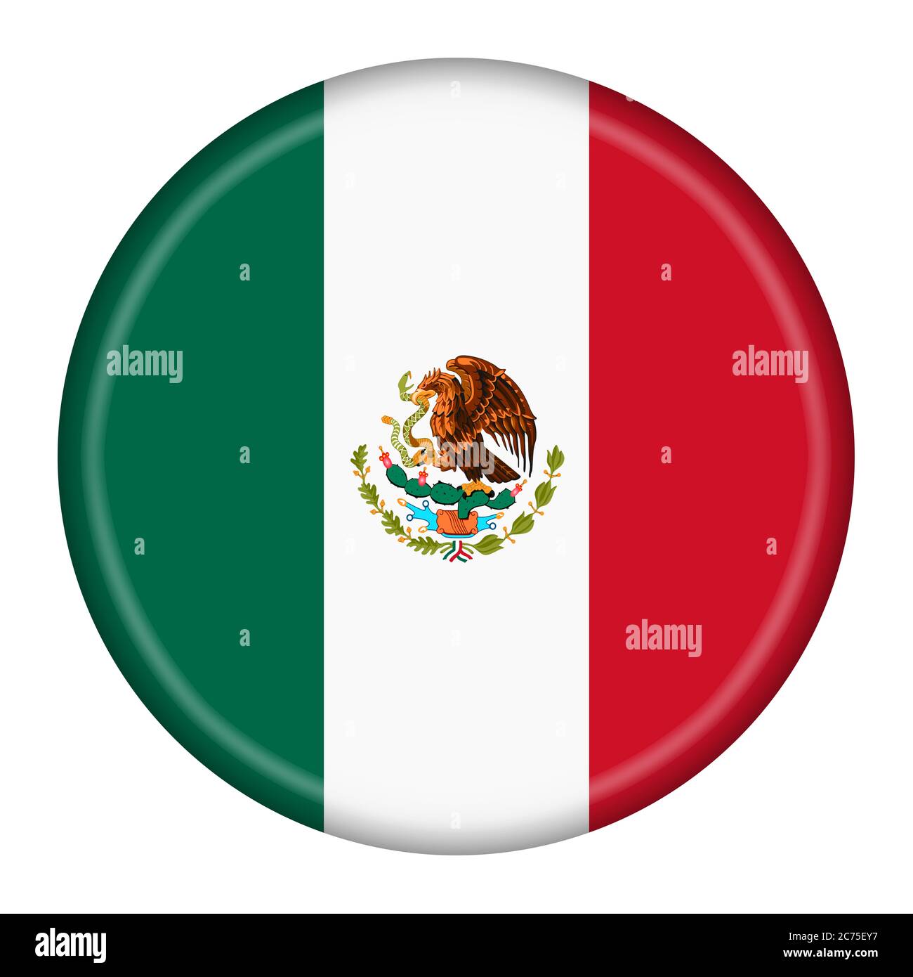 Mexico flag button illustration with clipping path Stock Photo