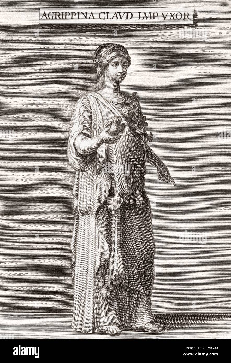 Julia Agrippina, often referred to as Agrippina the Younger, AD 15 - AD 59.  Empress of the Roman Empire. Stock Photo