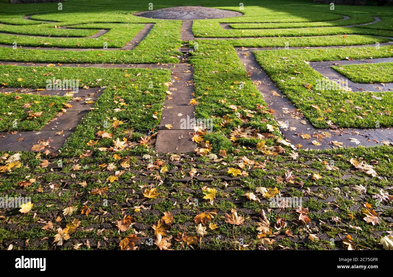 Grass maze in Bath, UK Stock Photo