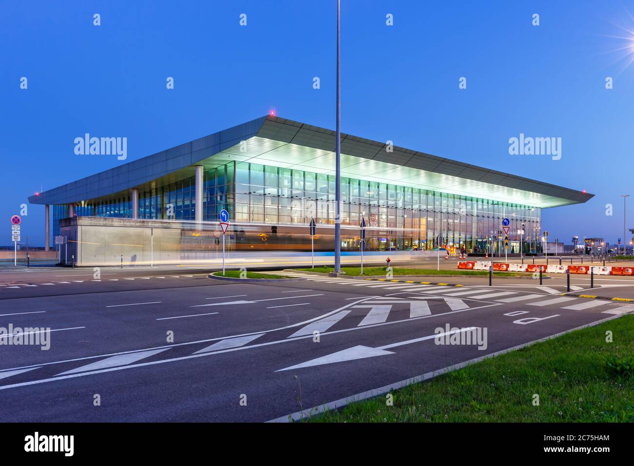 Findel, Luxembourg - June 23, 2020: Terminal building of Findel airport (LUX) in Luxemburg. Stock Photo