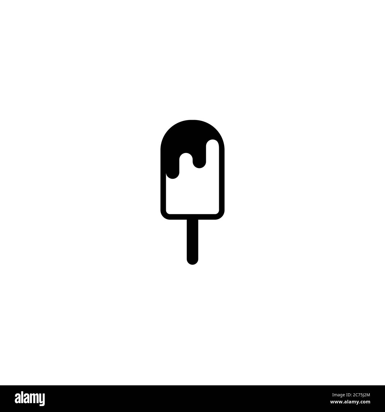 black ice cream lolly isolated on white background. Popsicle ice-cream ...