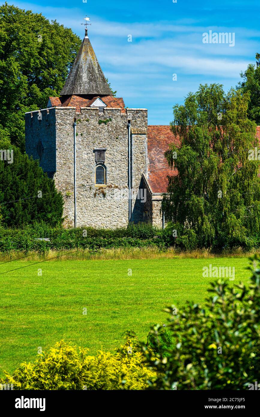 St Nicholas Church in Leeds near Maidstone in Kent, England. An 11th century listed building. Stock Photo