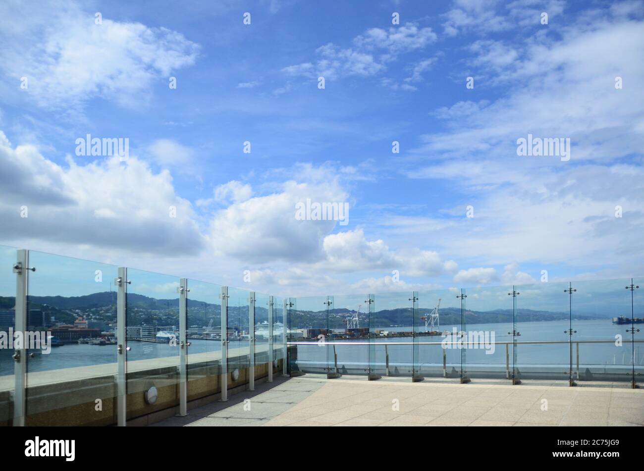 Downtown Wellington City waterfront view in the capital of New Zealand Stock Photo