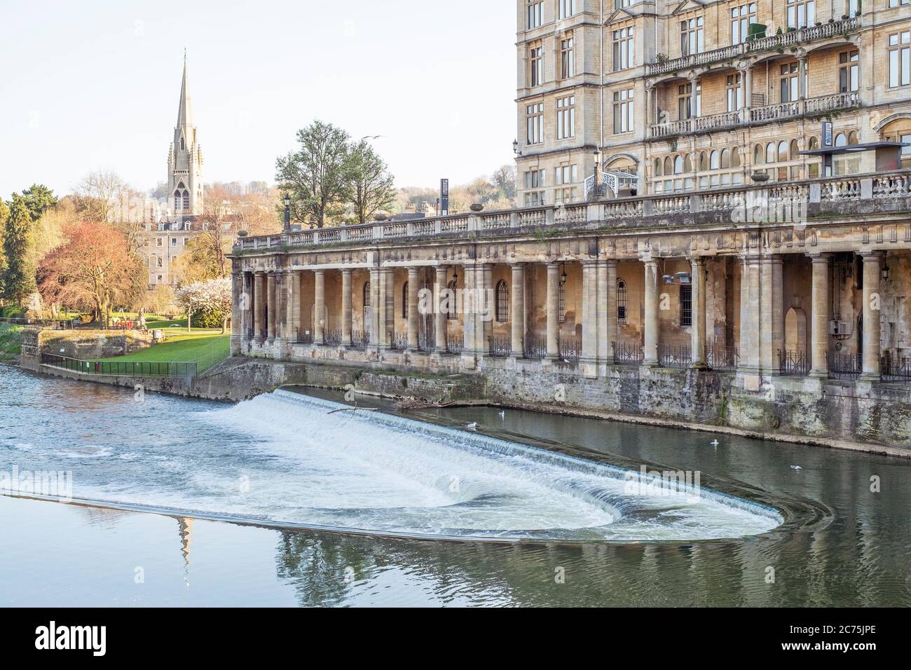 Pulteney Weir and Colonnades, Bath, UK Stock Photo