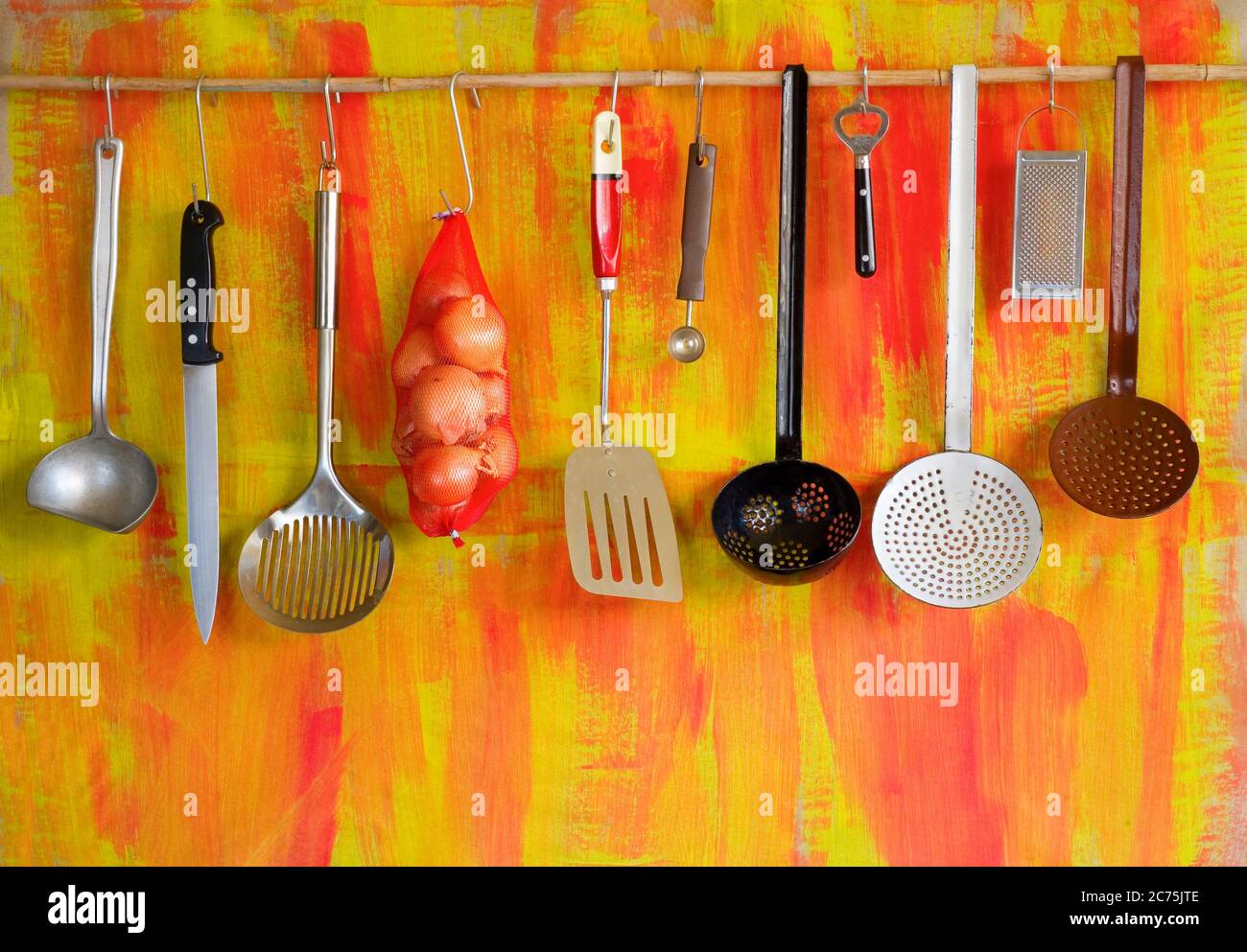 kitchen utensils, free copy space Stock Photo