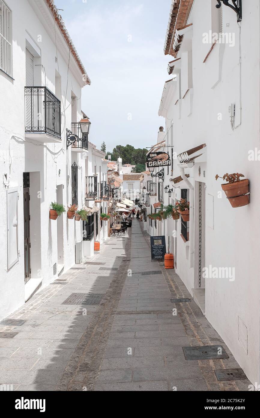 streets of Andalusian village mijas Stock Photo