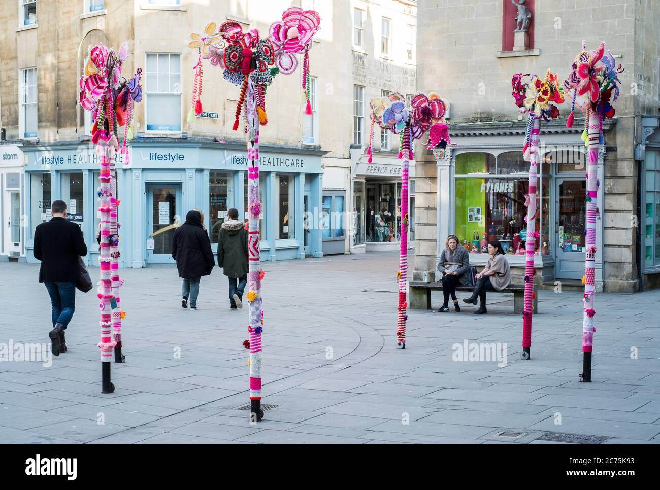 Yarn bombing Stock Photo