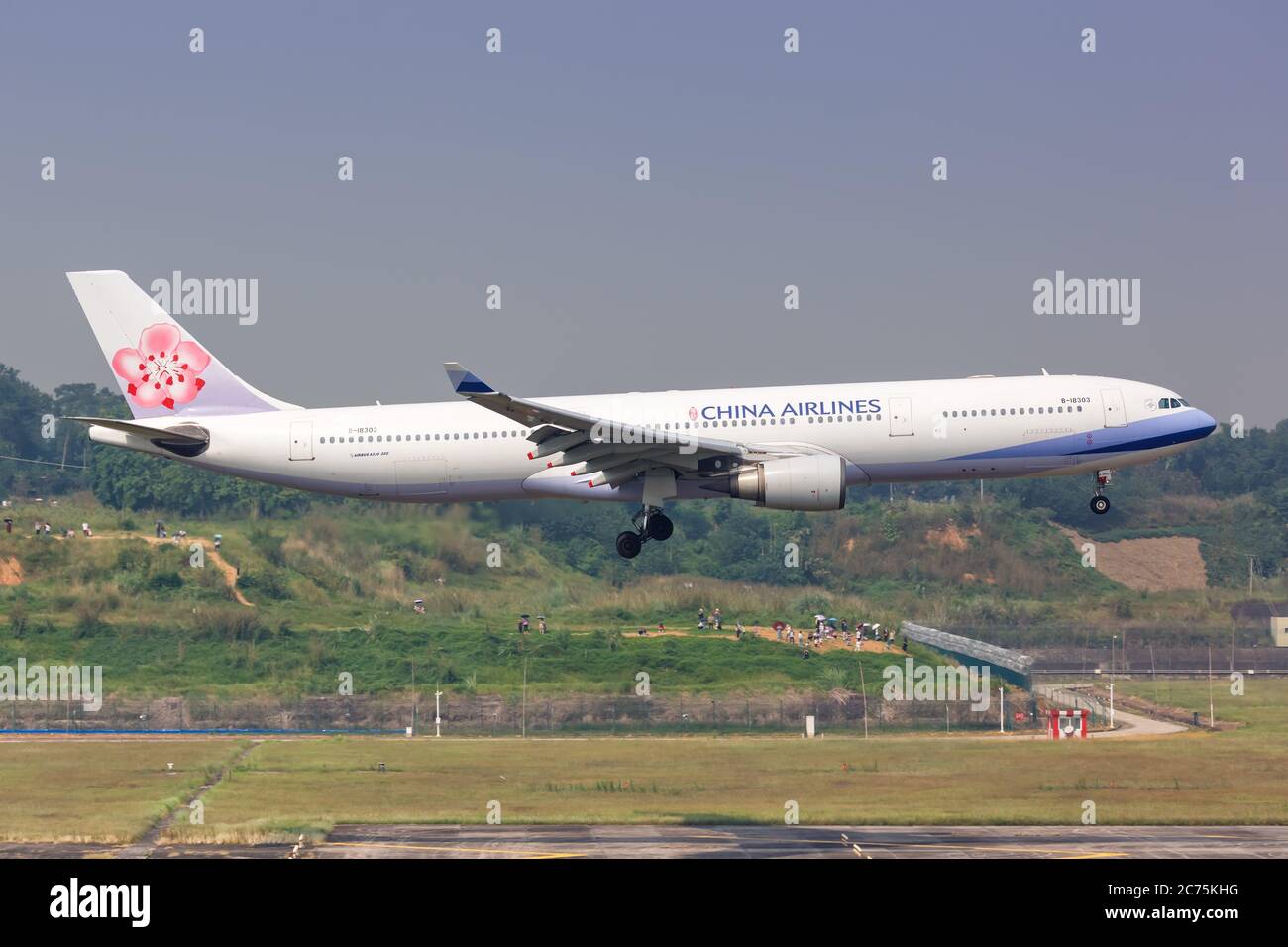 Chengdu, China - September 22, 2019: China Airlines Airbus A330-300 airplane at Chengdu Shuangliu airport (CTU) in China. Airbus is a European aircraf Stock Photo