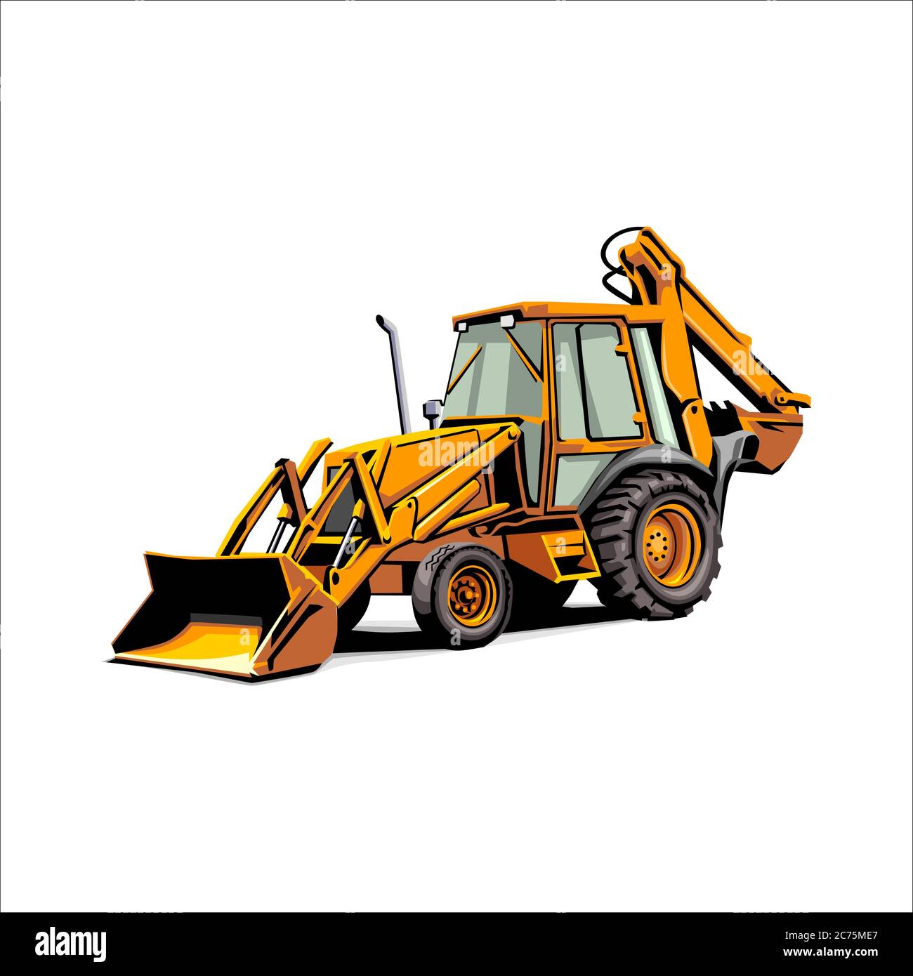 Vector cartoon of a heavy vehicle for construction and mining. bulldozer  illustration from side view isolated on white background Stock Vector Image  & Art - Alamy