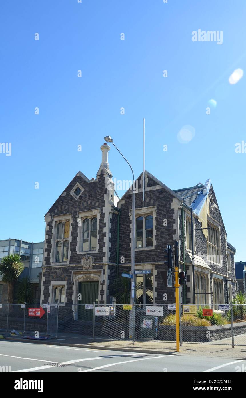 Earthquake damage of historical buildings. Christchurch, New Zealand