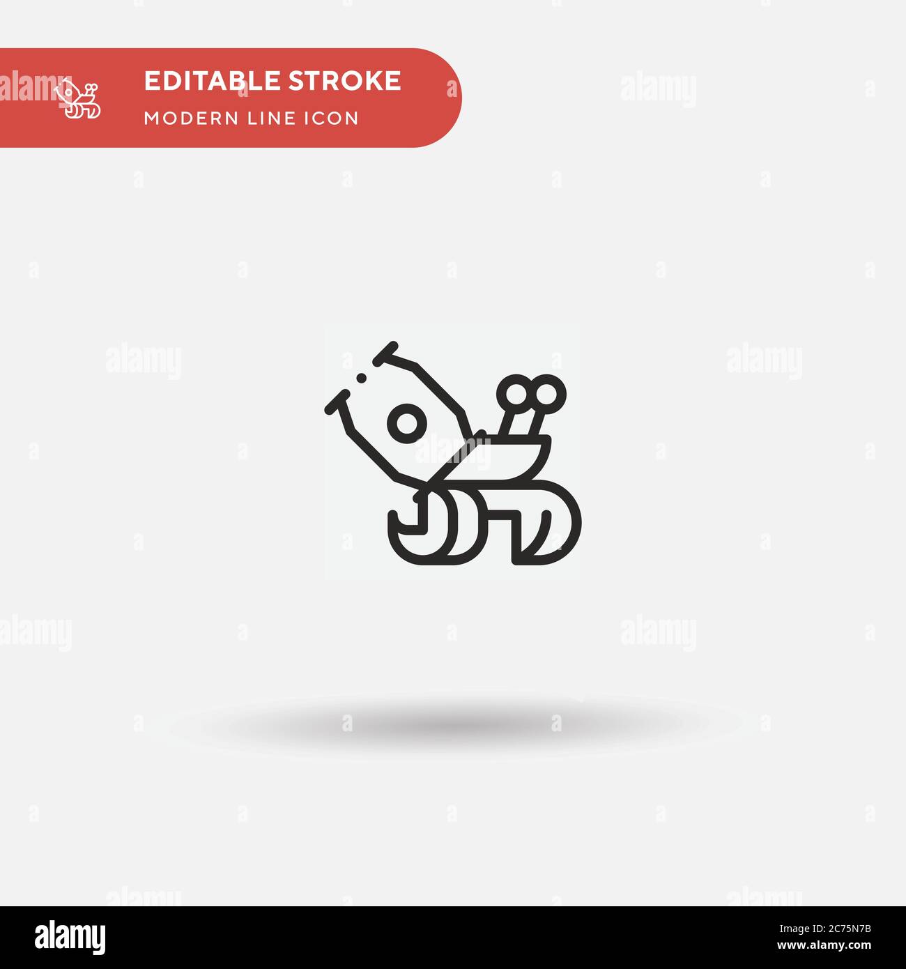 Hermit Crab Simple vector icon. Illustration symbol design template for