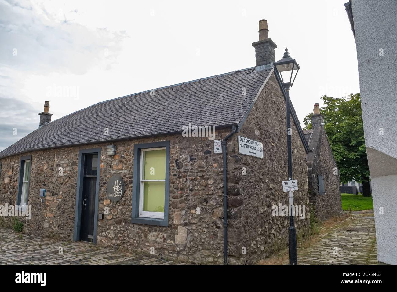 Irvine, Scotland, UK July 12, 2020 Looking along Glasgow vennel Irvine to the side of the old