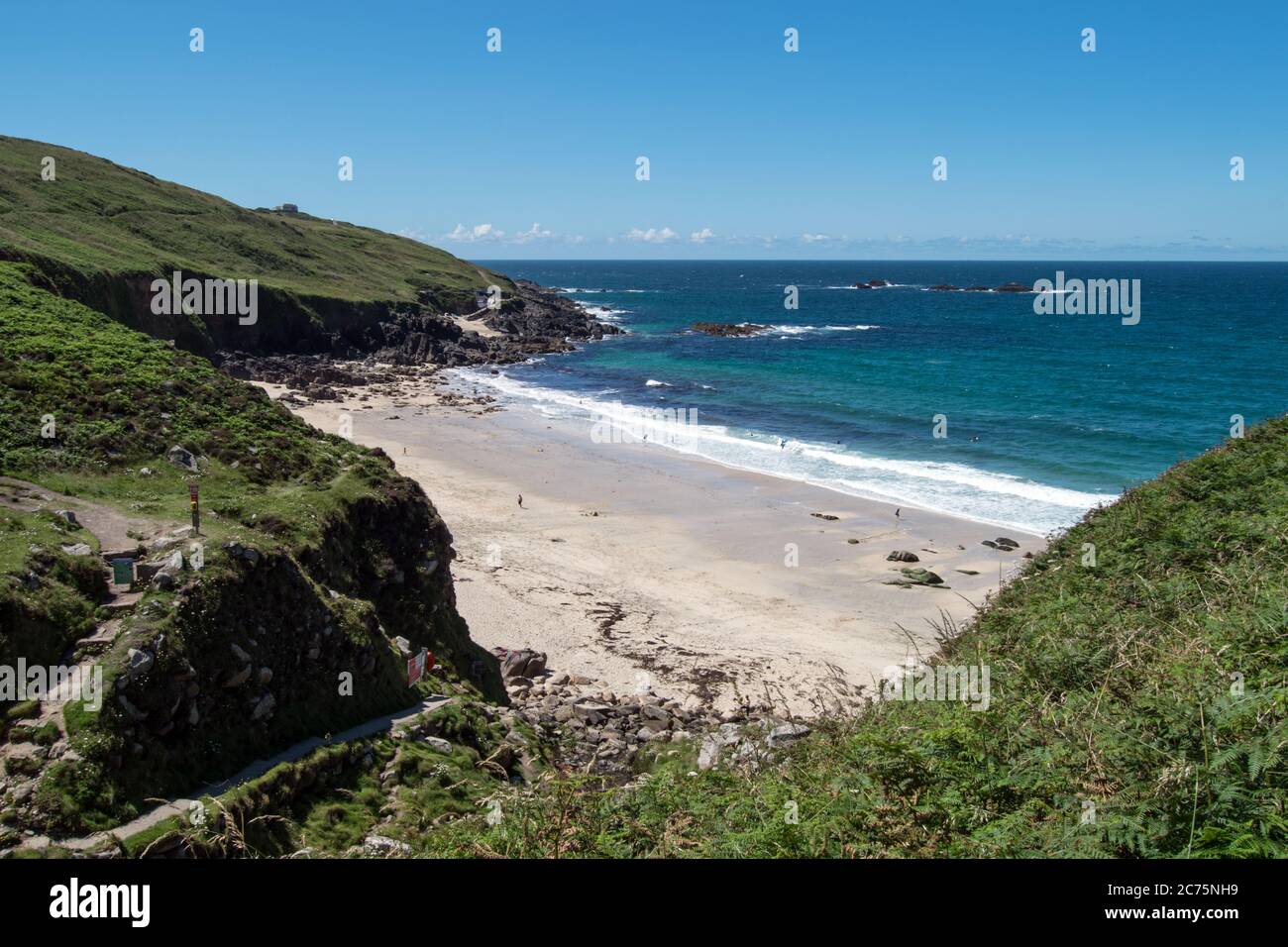 Portheras Cove, Bay of Water and Beach near Pendeen, Cornwall UK Stock Photo