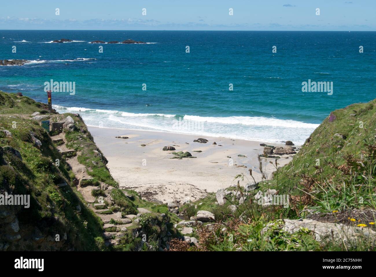 Portheras Cove, Bay of Water and Beach near Pendeen, Cornwall UK Stock Photo