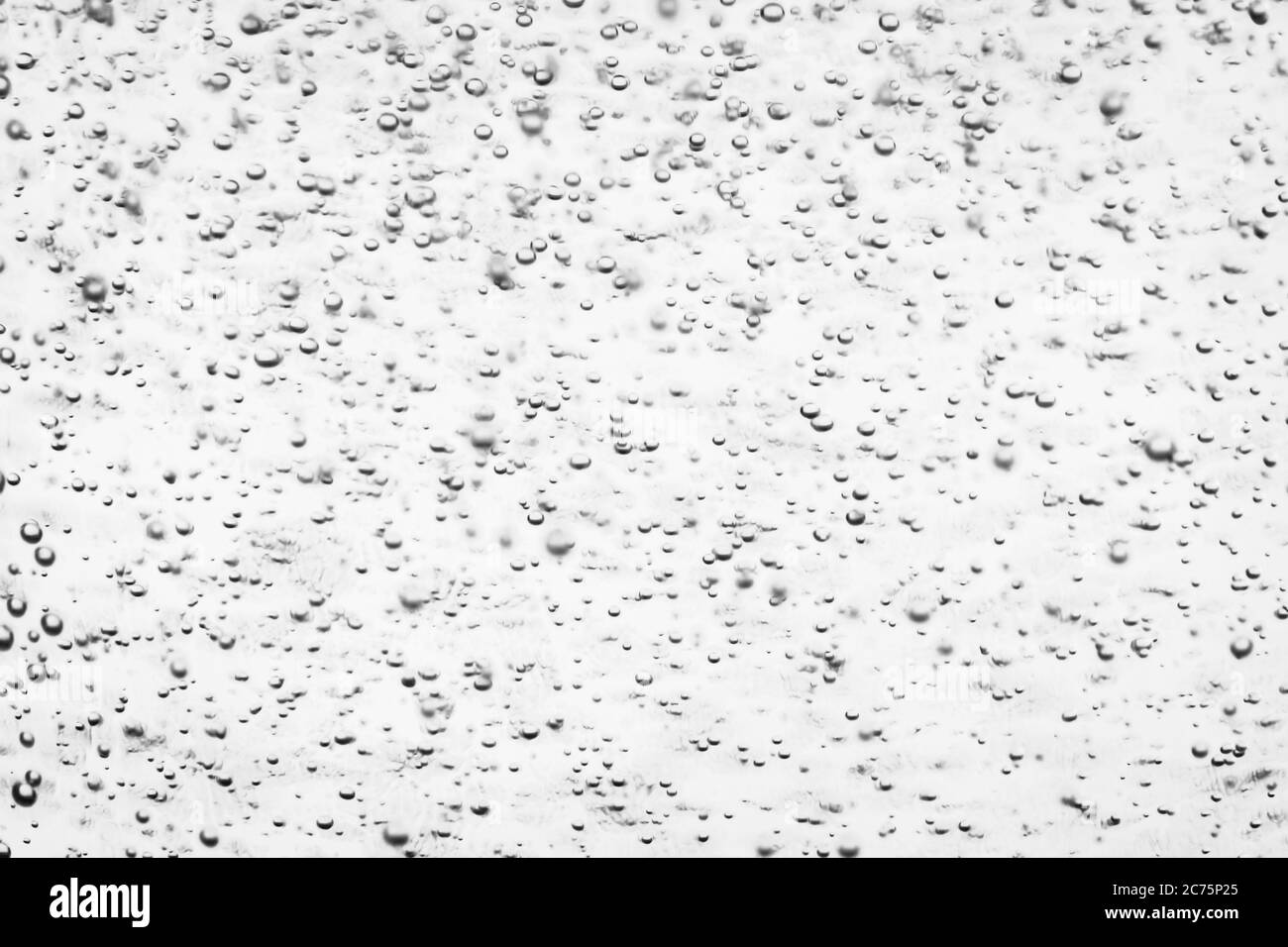 Monochrome background with air bubbles in the liquid. Carbonated drinks