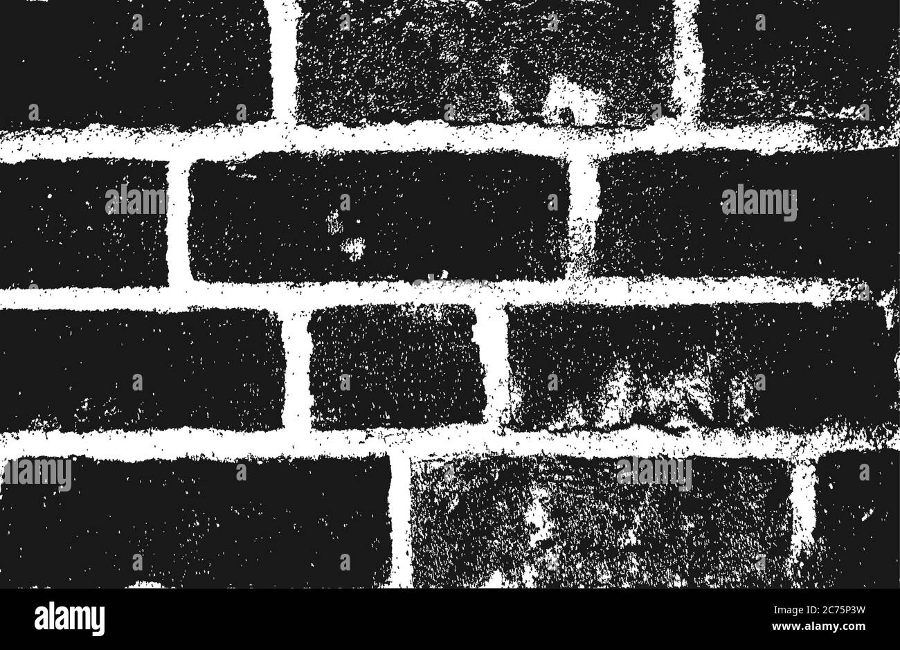 Distress old brick wall texture. Black and white grunge background ...