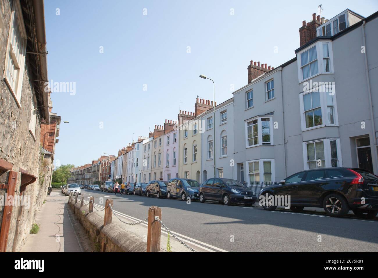 A row of house on Walton Street in Jericho, Oxford in the UK Stock