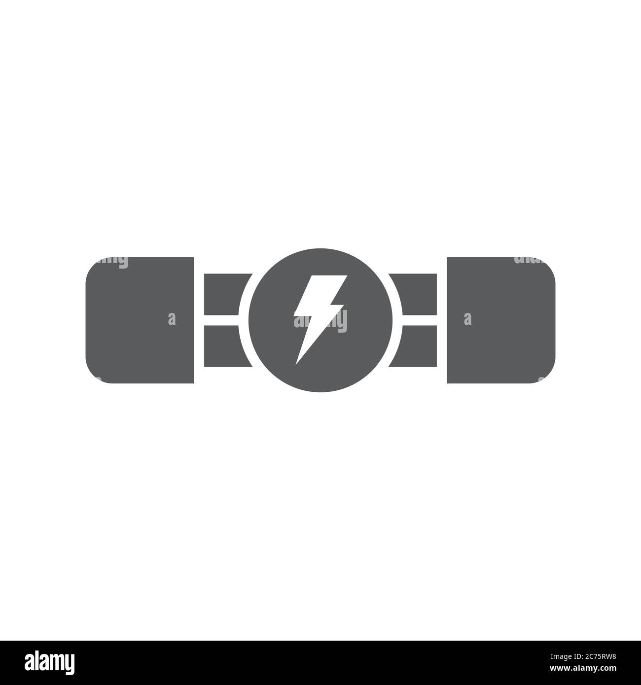 Electric fuse vector icon symbol electronic isolated on white background Stock Vector