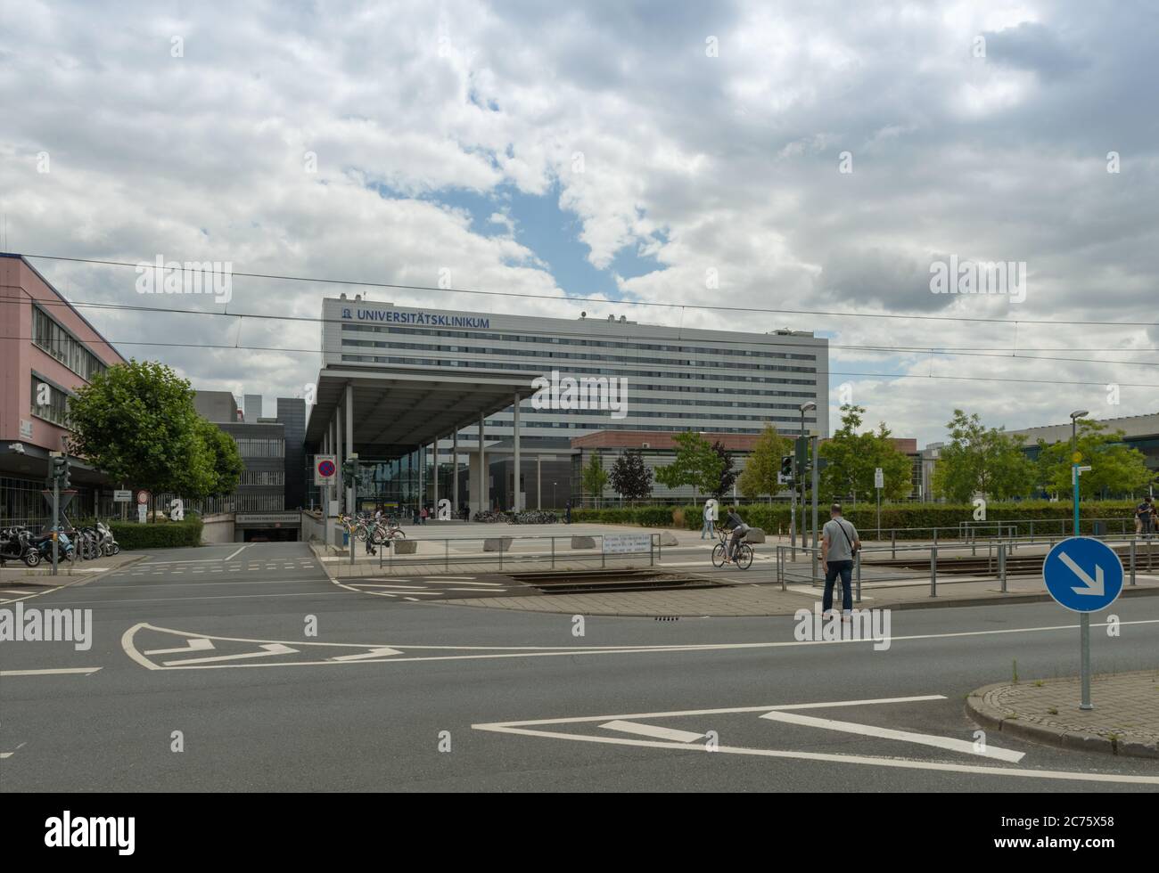 view of the main building of the university hospital Frankfurt Stock Photo