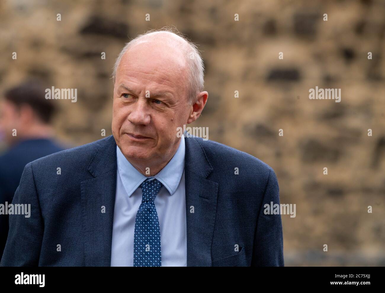 London, UK. 14th July, 2020. MP's in Westminster Damian Green Conservative MP for Ashford being interviewed on College Green, Westminster London Credit: Ian Davidson/Alamy Live News Stock Photo