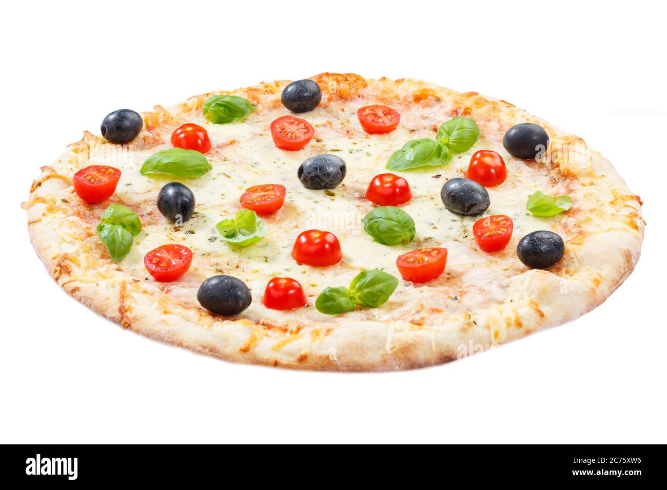 Pizza Margarita Margherita Isolated On A White Background Stock Photo Alamy