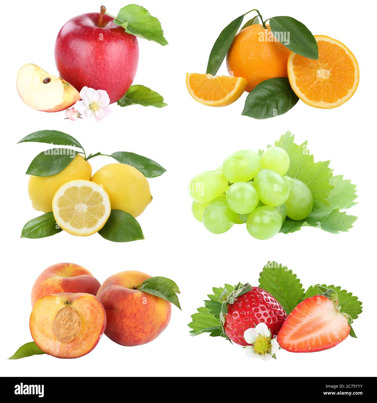 Food collection fruits apple orange grapes berries apples oranges fresh ...