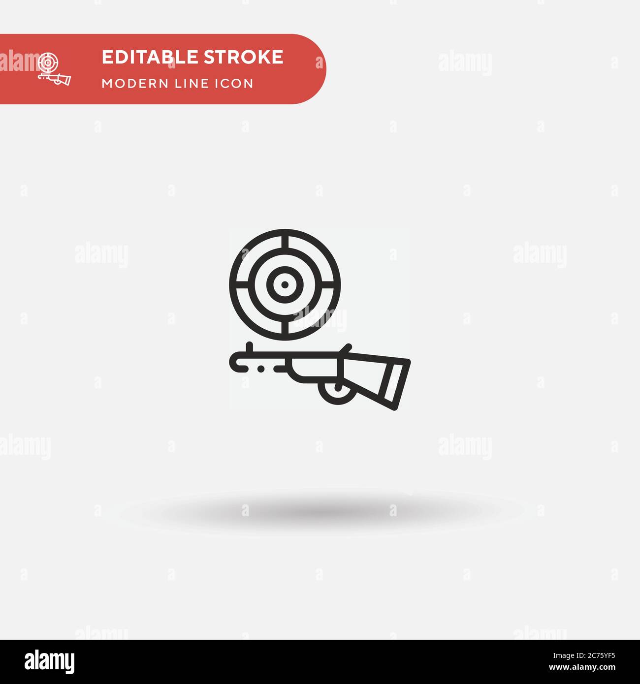 Shooting Game Simple vector icon. Illustration symbol design template for web mobile UI element. Perfect color modern pictogram on editable stroke. Shooting Game icons for your business project Stock Vector