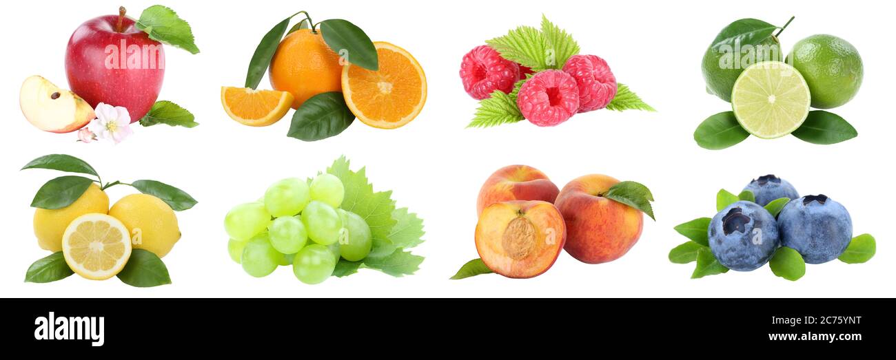 Food collection fruits apple orange grapes apples oranges lemon peach ...