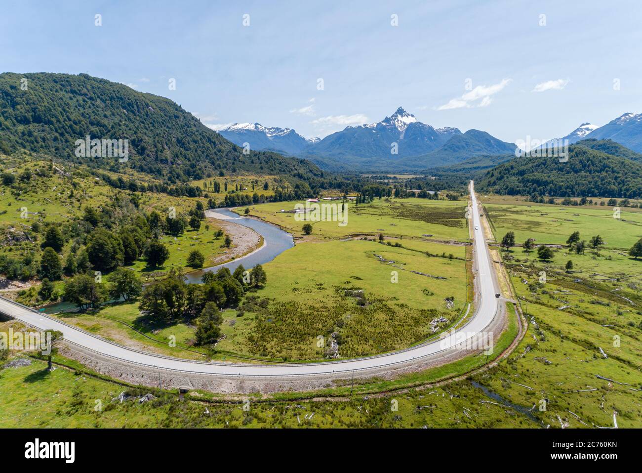 Austral Route Aerial View of mountains of Carretera Austral Route - Aysén, Chile ...