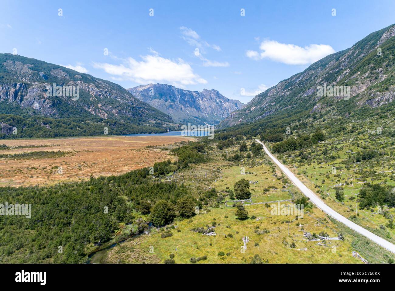 Austral Route Aerial View of mountains of Carretera Austral Route - Aysén, Chile ...