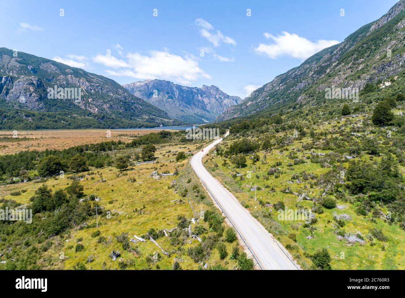 Austral Route Aerial View of mountains of Carretera Austral Route - Aysén, Chile ...