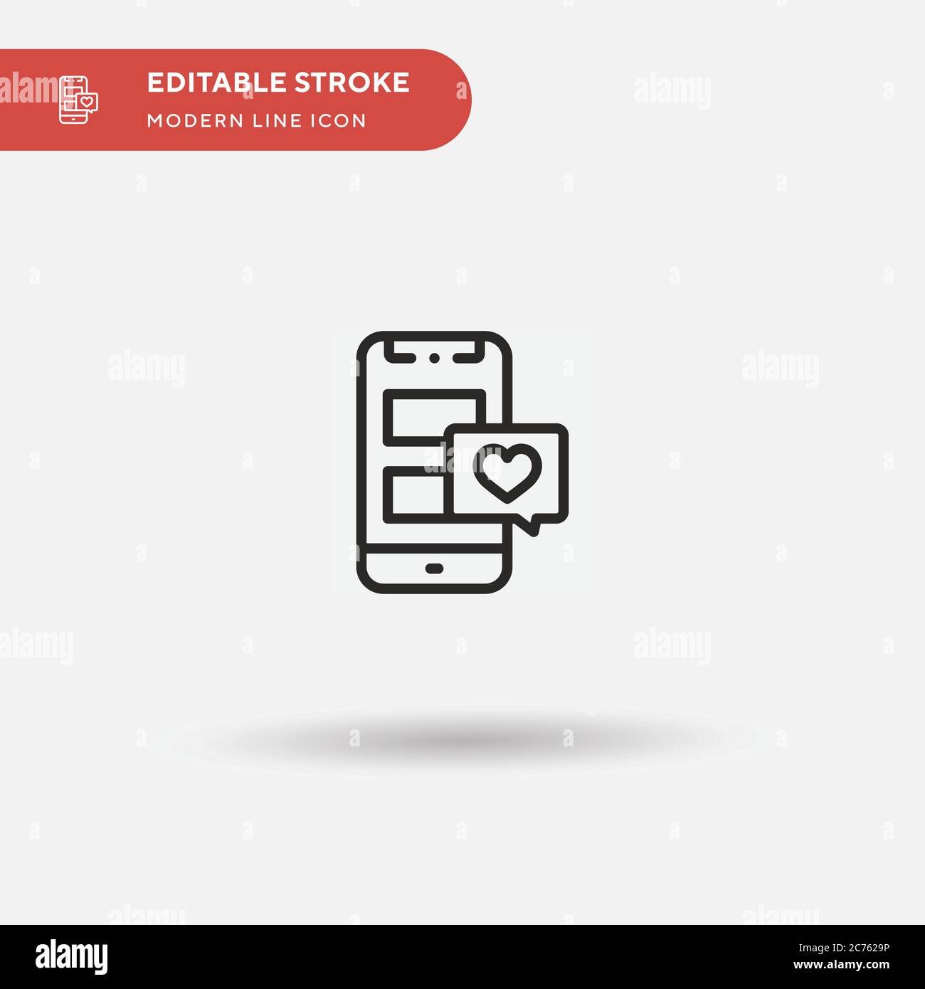 Phone Message Simple vector icon. Illustration symbol design template for web mobile UI element. Perfect color modern pictogram on editable stroke. Phone Message icons for your business project Stock Vector