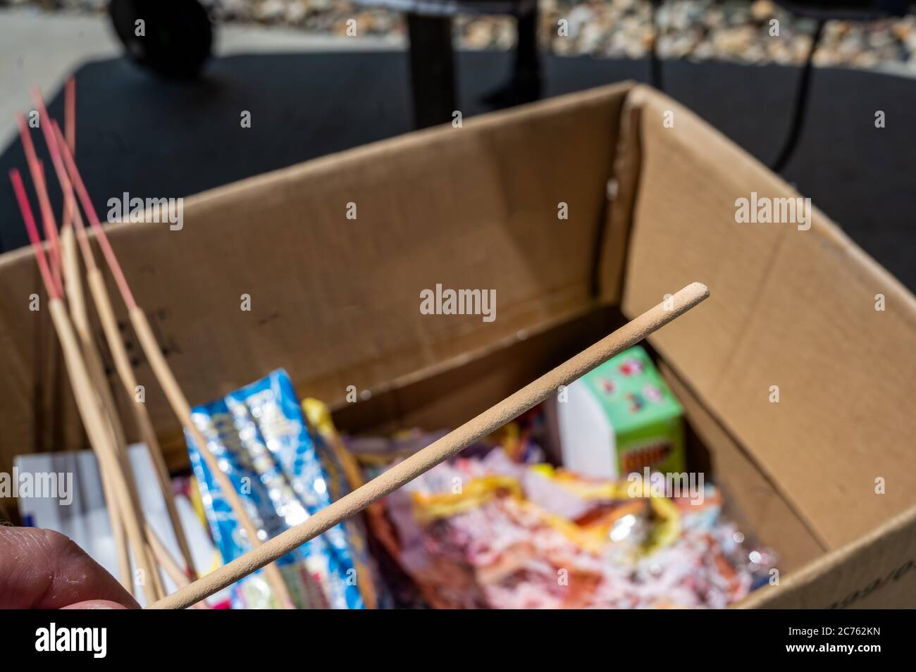 Punks are slow burning sticks used to light fireworks Stock Photo Alamy