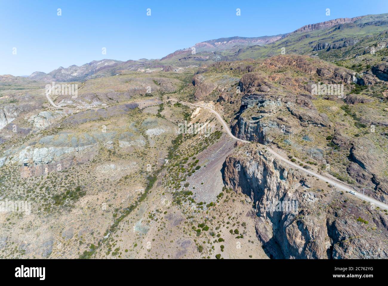 View of Route 265 and General Carrera lake - Chile Chico - Aysén, Chile ...