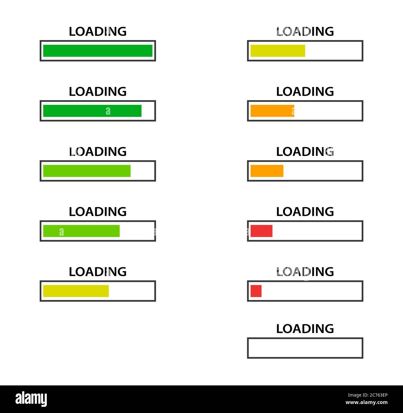 Battery charge indicator icons in vector modern graphics set . Stock Vector