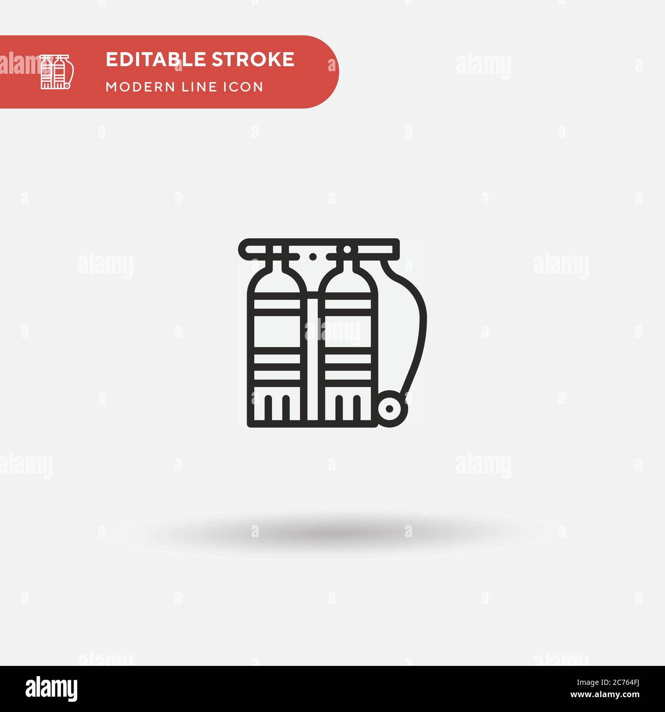 Oxygen Tanks Simple vector icon. Illustration symbol design template for web mobile UI element. Perfect color modern pictogram on editable stroke. Oxygen Tanks icons for your business project Stock Vector