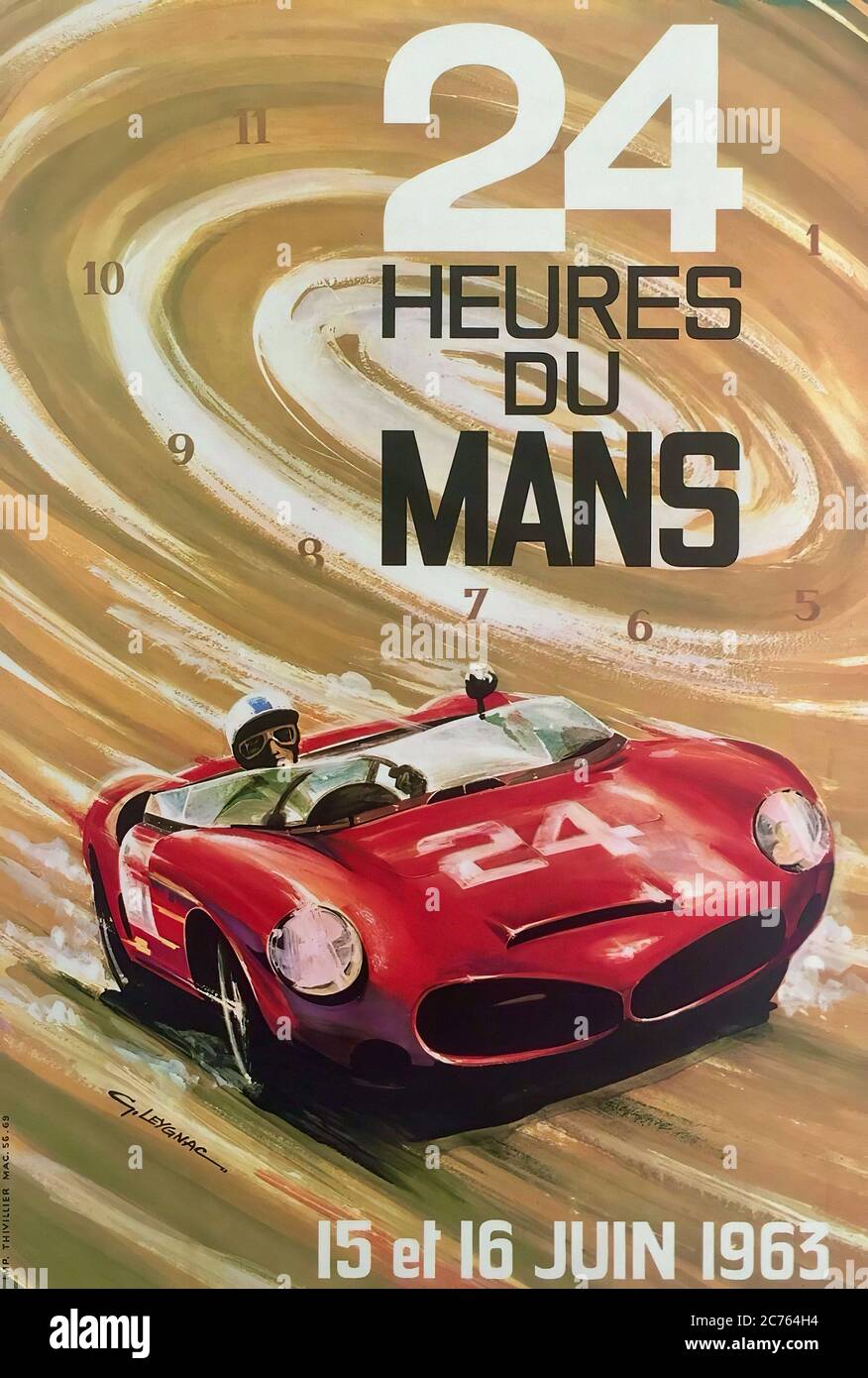 Affiche Vintage Originale – 24 Heures Du Mans 1973 (60x40 Cm, Signée)